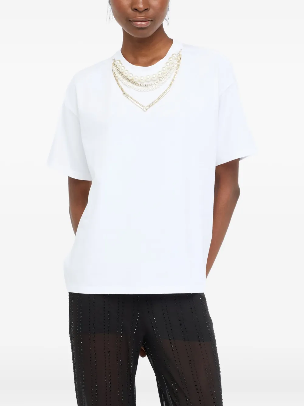 LIU JO T-shirt verfraaid met stras Wit