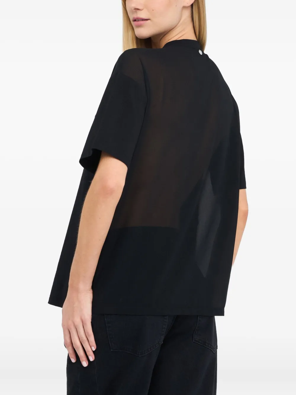 LIU JO T-shirt met kralenhals Zwart