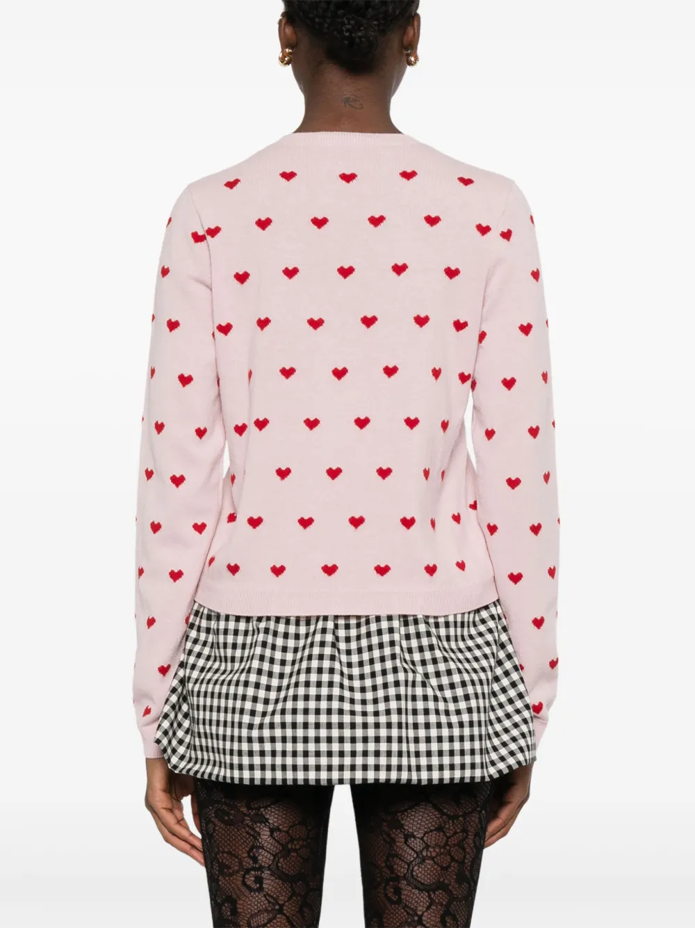 Valentino Garavani Vest met hartpatroon en knopen Roze
