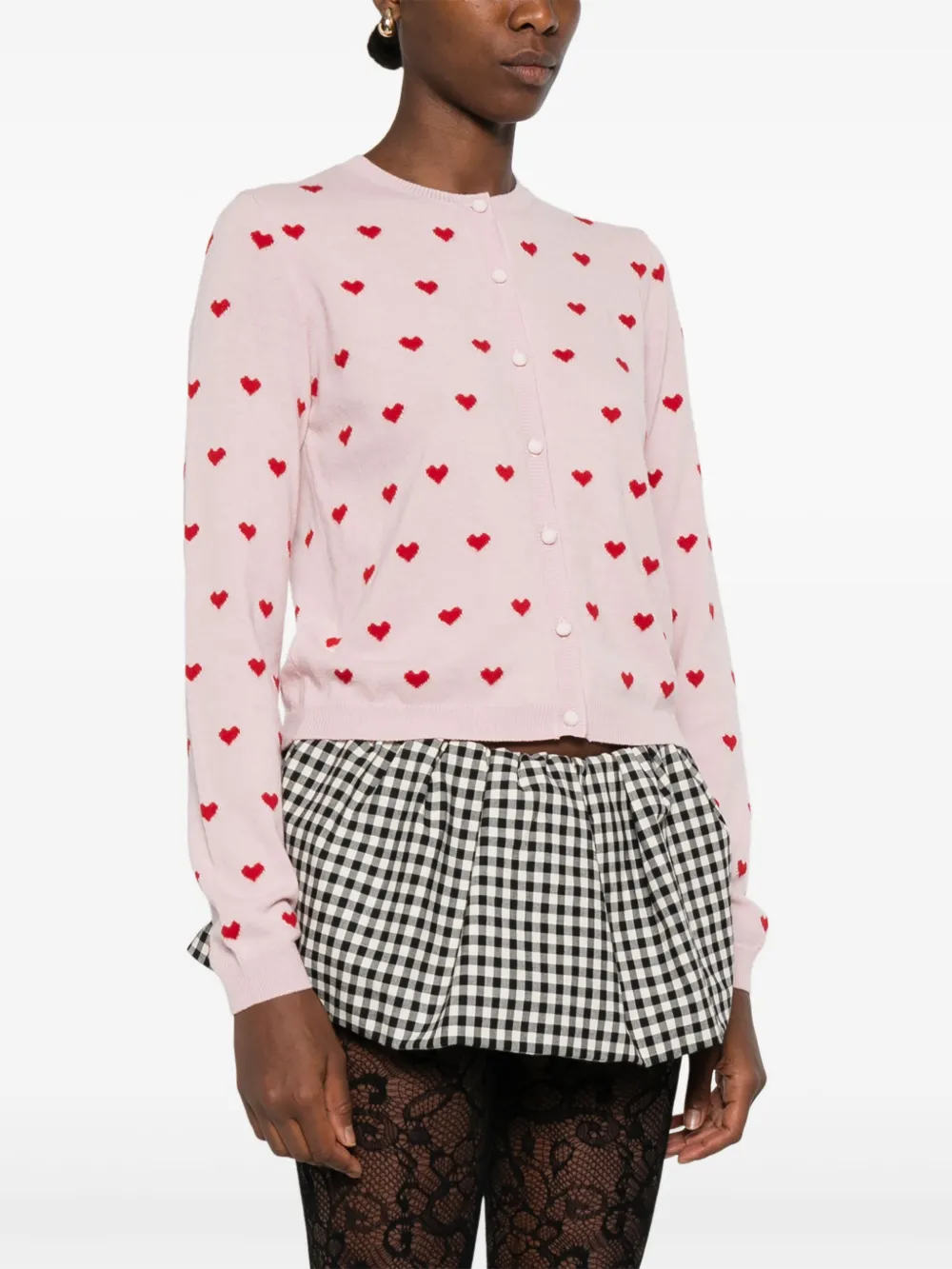 Valentino Garavani Vest met hartpatroon en knopen Roze