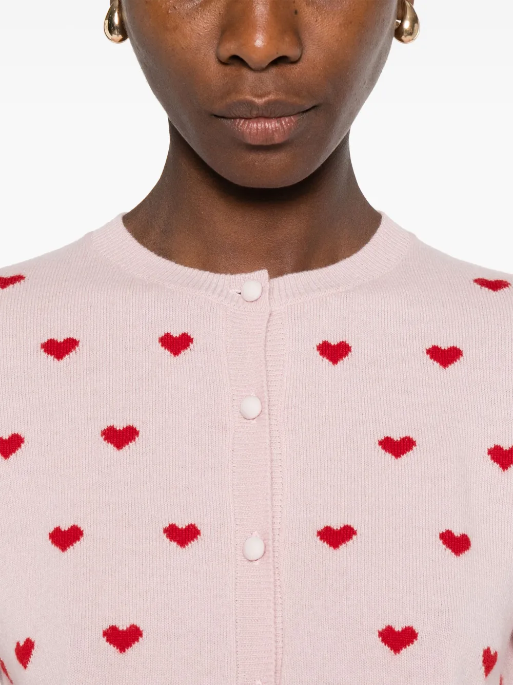 Valentino Garavani Vest met hartpatroon en knopen Roze