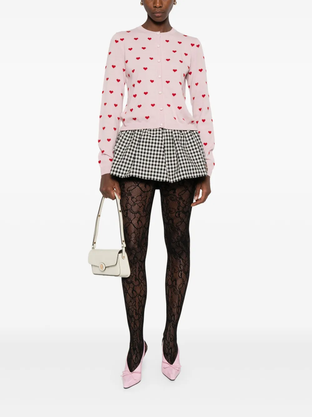 Valentino Garavani Vest met hartpatroon en knopen Roze