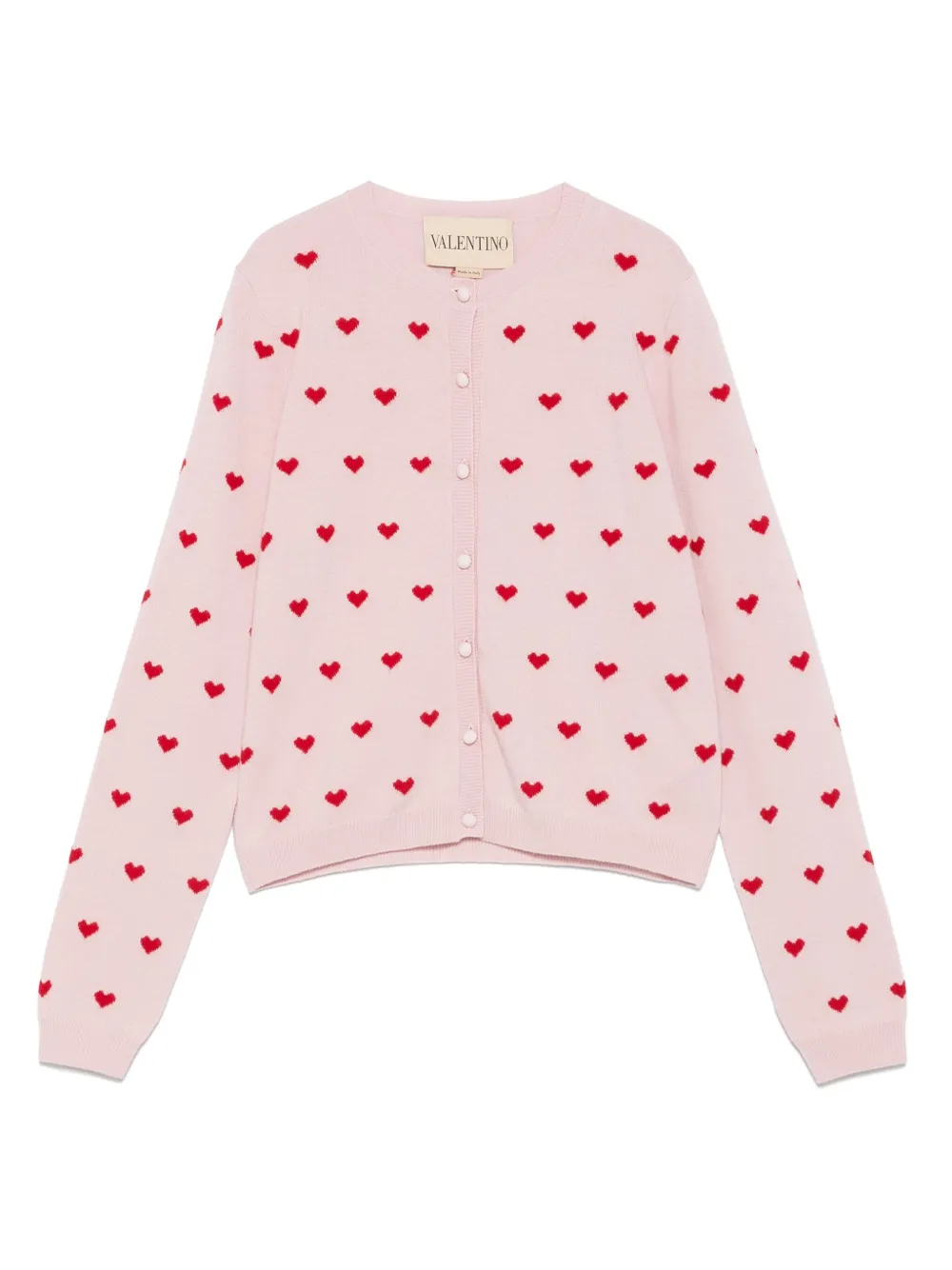 Valentino Garavani Vest met hartpatroon en knopen Roze