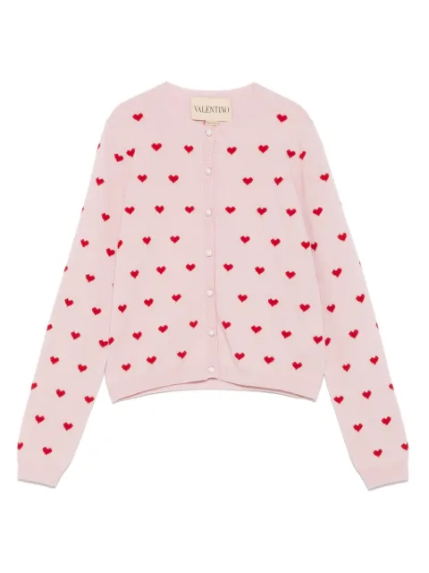 Valentino Garavani heart-pattern button cardigan