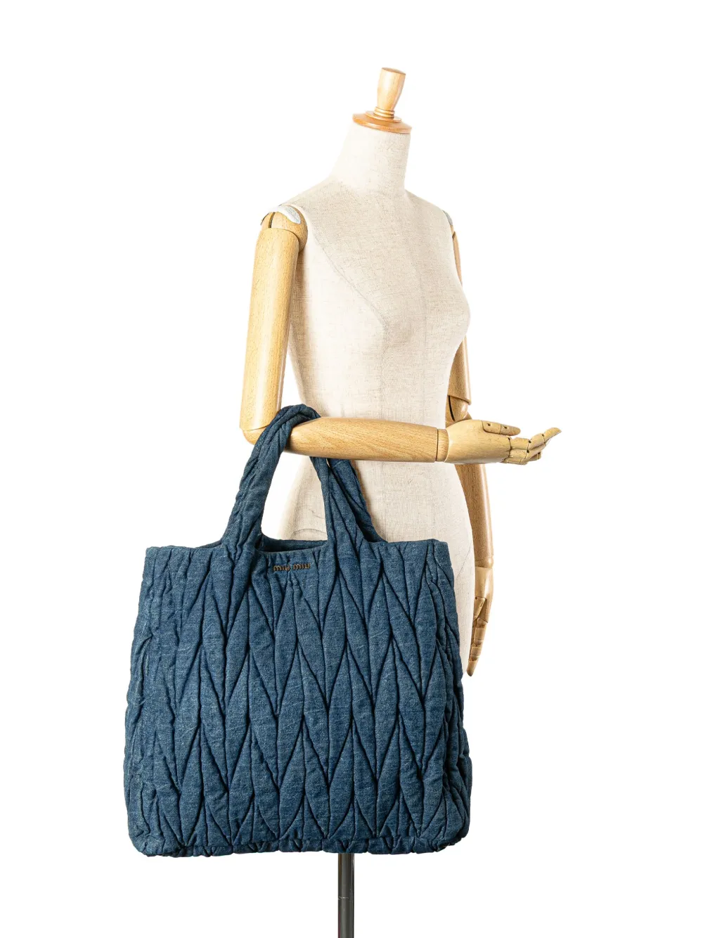 Miu Miu Pre-Owned 2000-2017 Matelasse Denim satchel | Pre-owned & Archive | Image 2