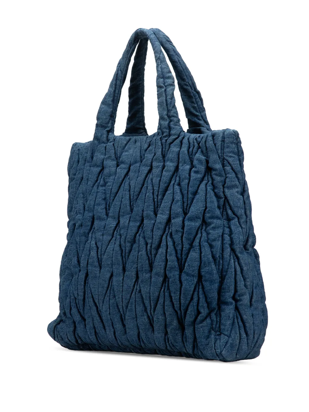 Pre-owned Miu Miu 2000-2017 Matelasse Denim Satchel
