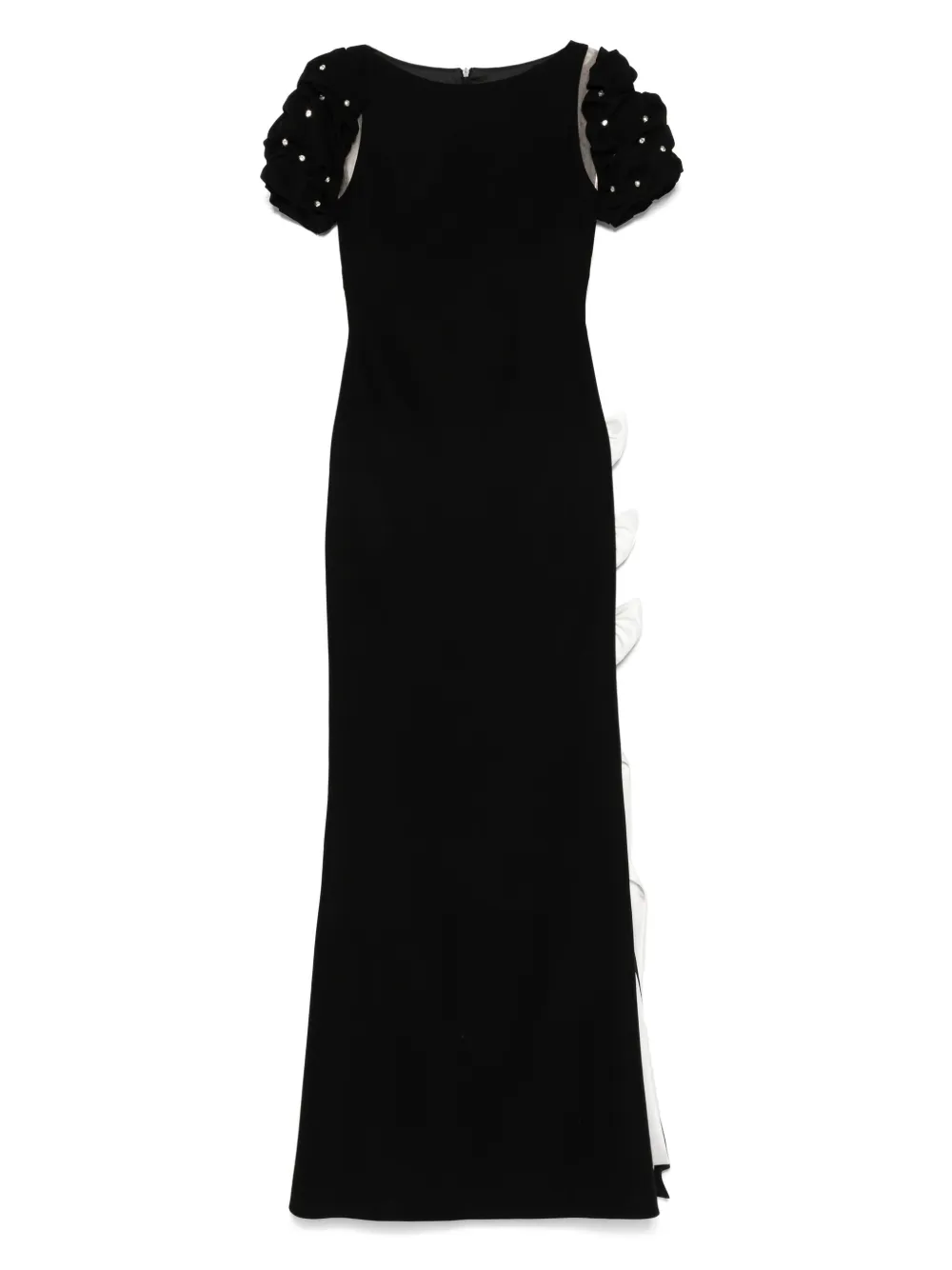 SILK LOVE & LACE Jurk met versierde hals Zwart