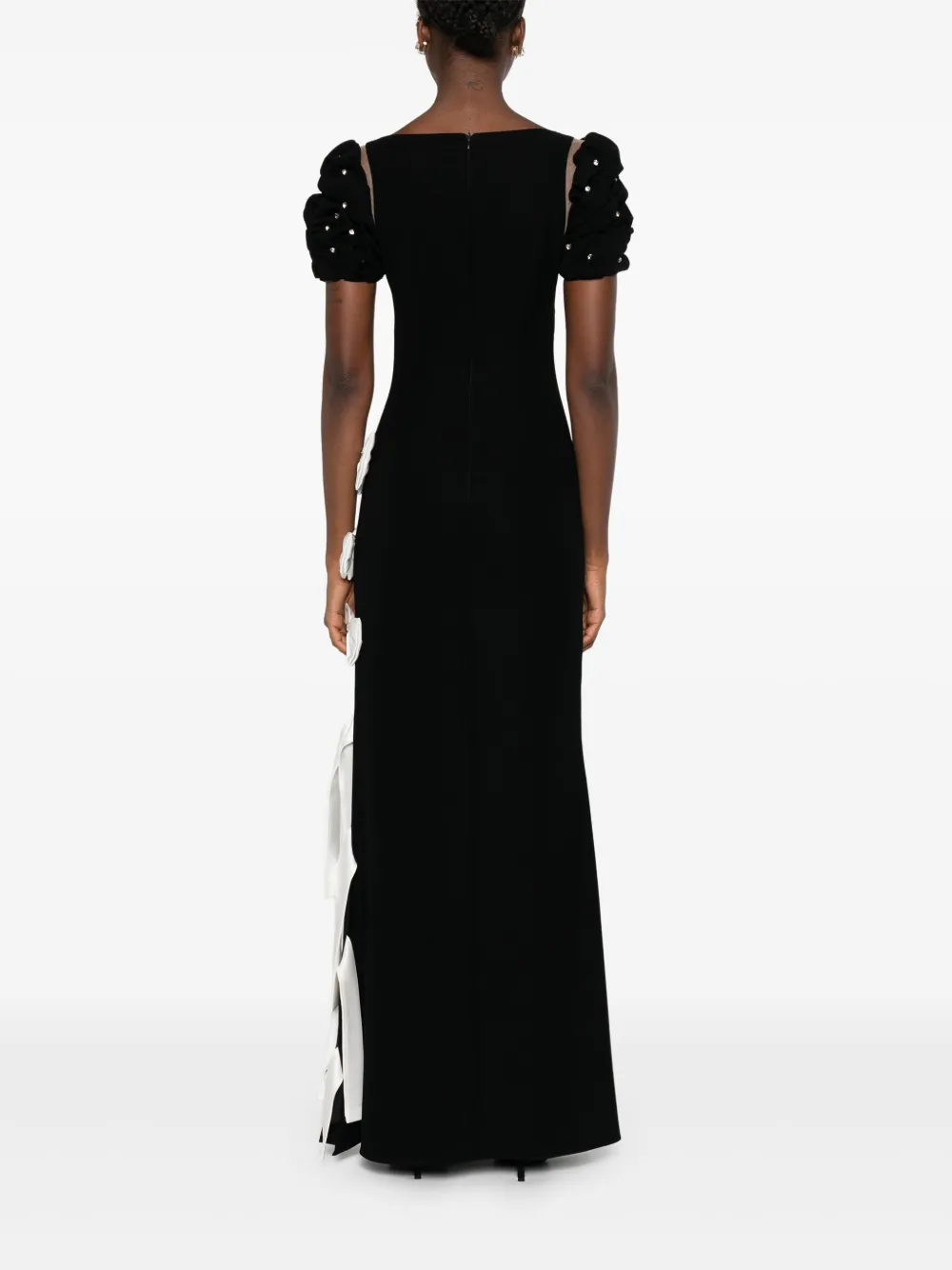 SILK LOVE & LACE Jurk met versierde hals Zwart