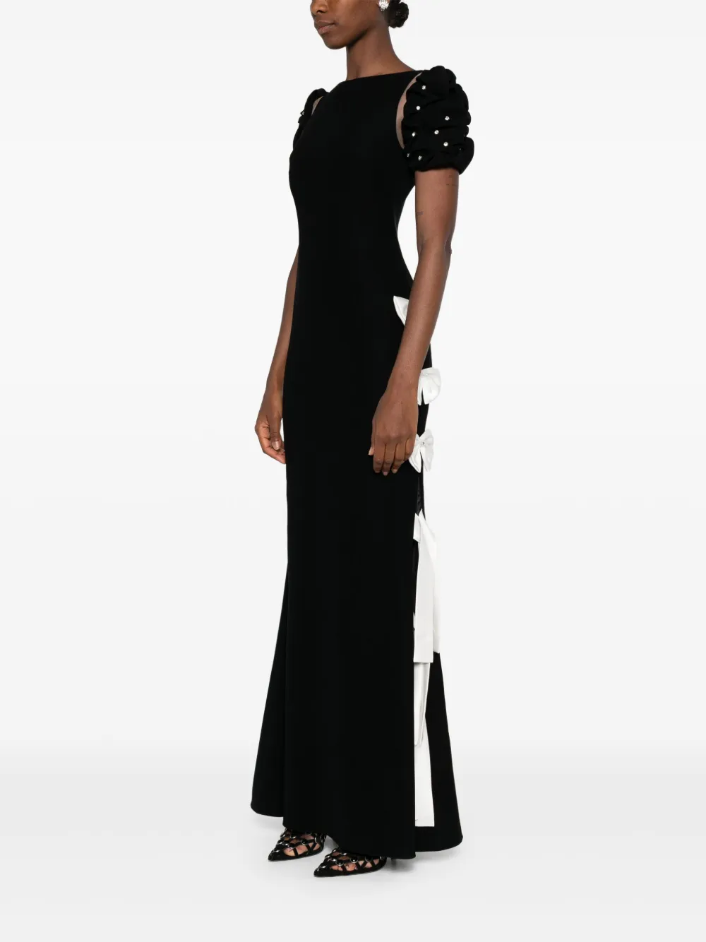 SILK LOVE & LACE Jurk met versierde hals Zwart