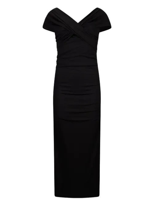 Robe longue drapée à col v - LIU JO - Modalova