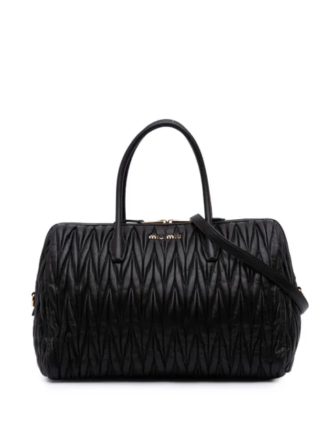 Miu Miu Pre-Owned 2010-2024 Matelasse Nappa Zip satchel