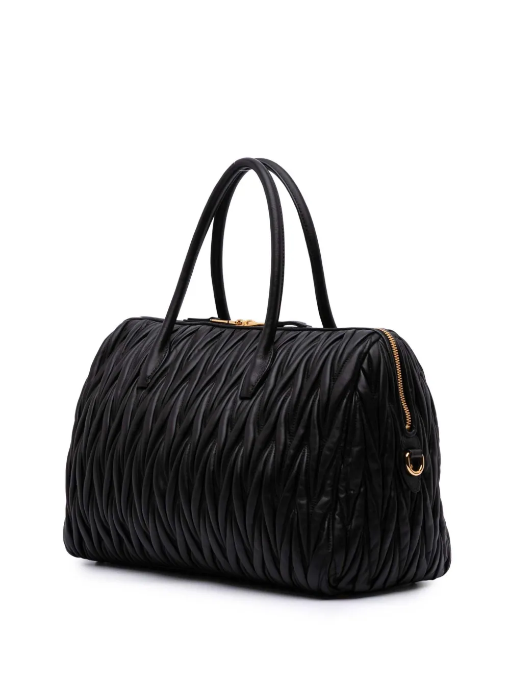 Pre-owned Miu Miu 2010-2024 Matelasse Nappa Zip Satchel