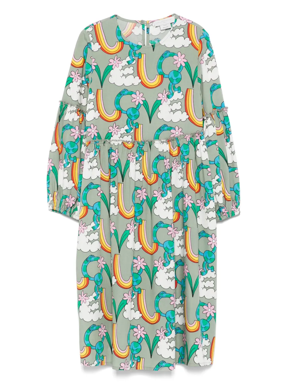 Stella McCartney Kids graphic-print dress - グリーン Stella McCartney Kids graphic-print dress - グリーン