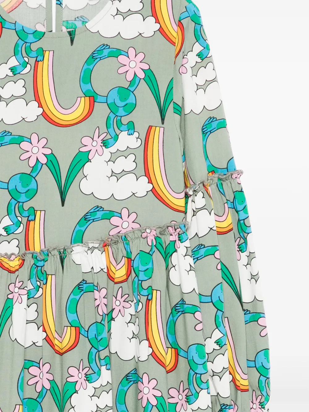 Stella McCartney Kids graphic-print dress Groen