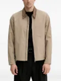 SAMSOE SAMSOE corduroy-collar zip-front jacket - Brown