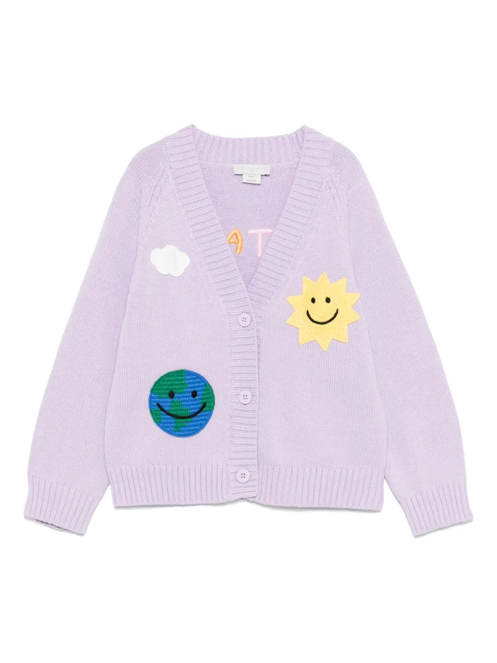 Stella McCartney Kids embroidered-motif cardigan Paars