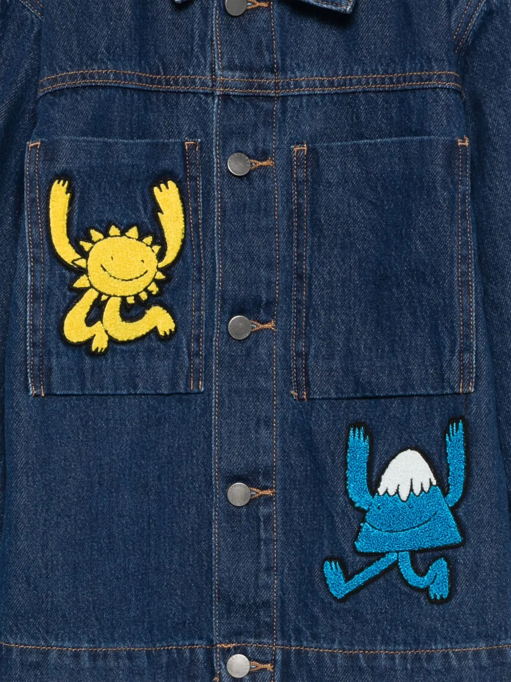 Stella McCartney Kids embroidered-motif denim jacket Blauw