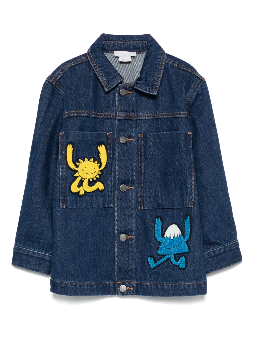 Stella McCartney Kids embroidered-motif denim jacket Blauw