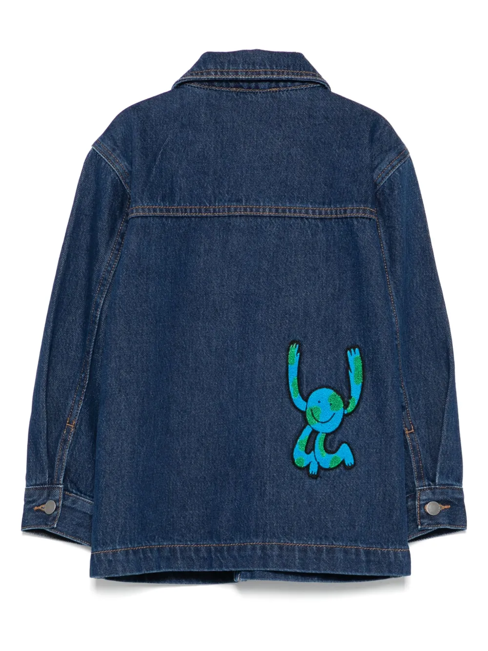 Stella McCartney Kids embroidered-motif denim jacket Blauw