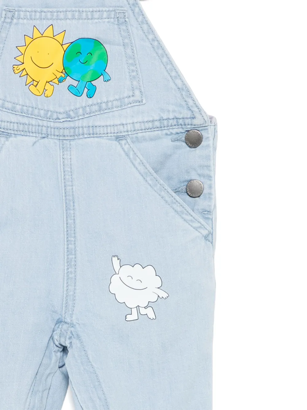 Stella McCartney Kids motif-print dungarees Blauw