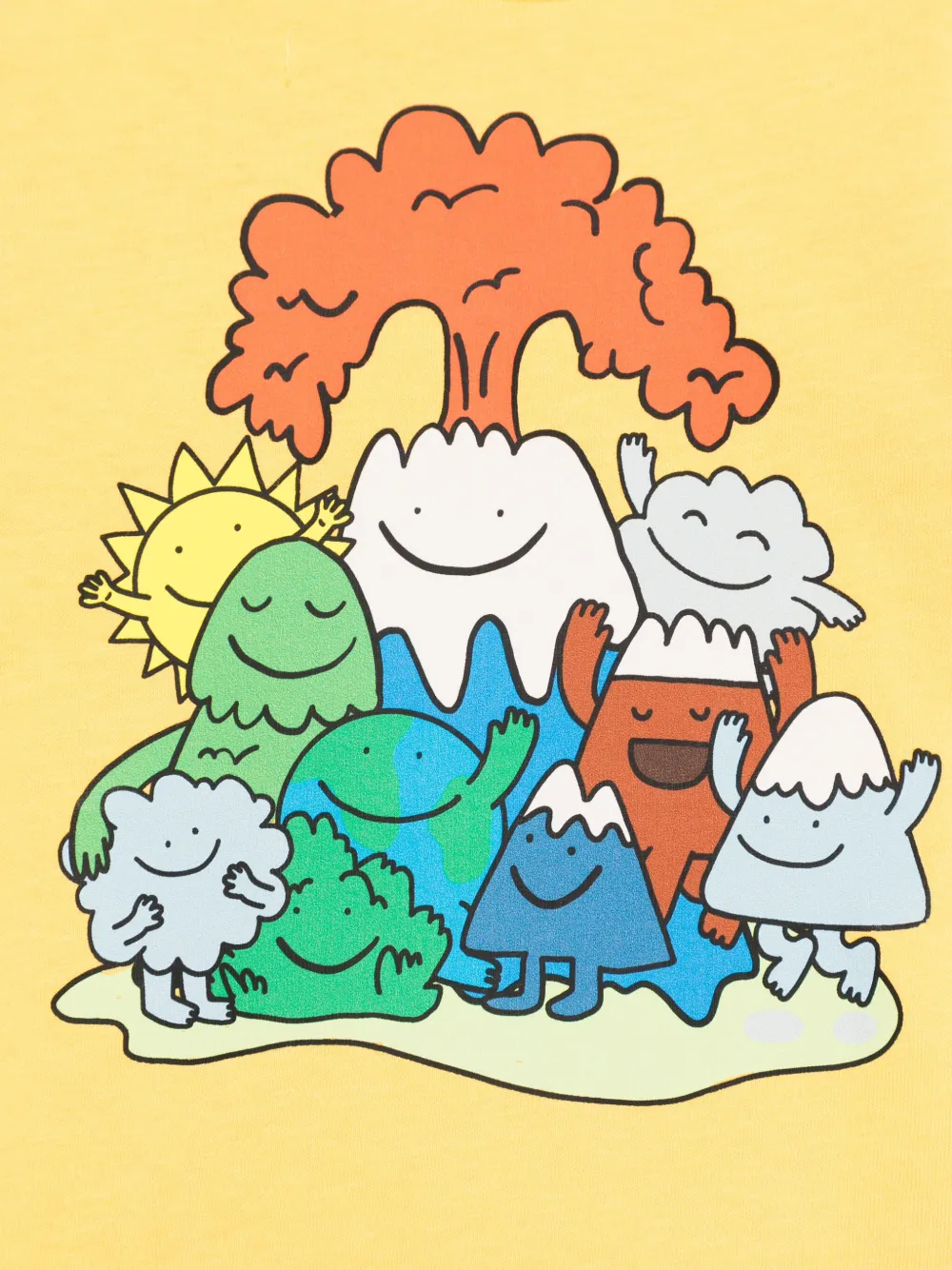 Stella McCartney Kids Earth Friends T-shirt Geel
