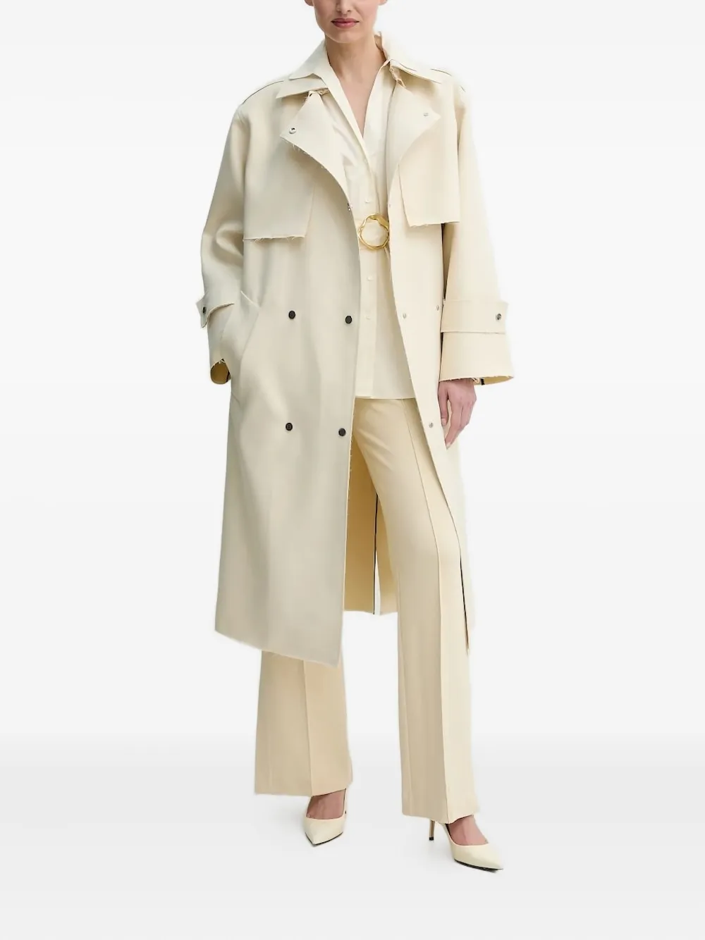 Isabelle Blanche belted shirt dress Beige