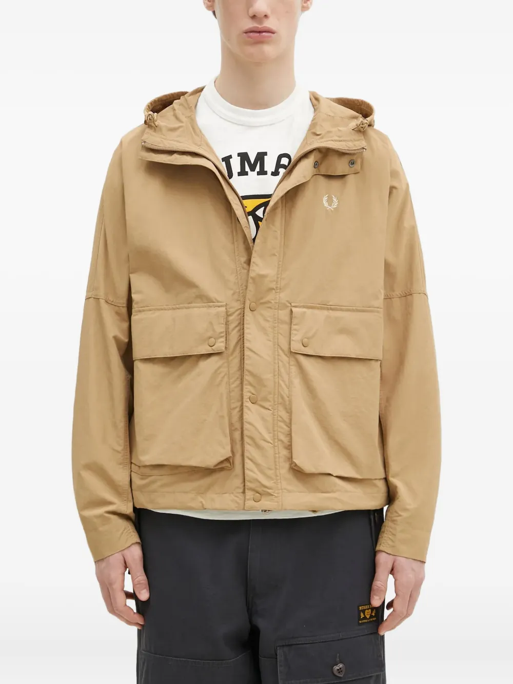 Fred Perry hooded pocket jacket | Neutrals | Image 1