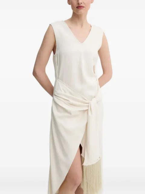 Isabelle Blanche tie-front fringed dress