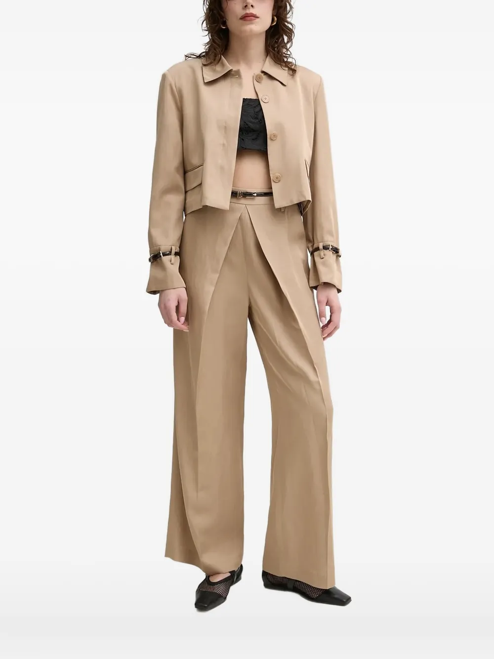 Isabelle Blanche Cropped Jacket In Brown