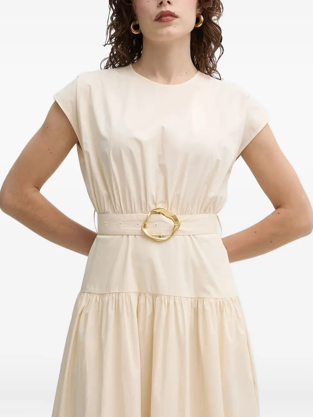 Isabelle Blanche belted maxi dress Beige