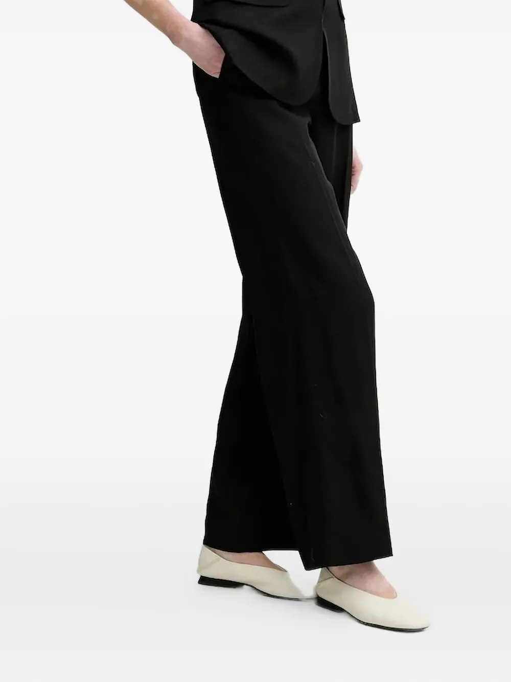 Isabelle Blanche High Waist Trousers In Black