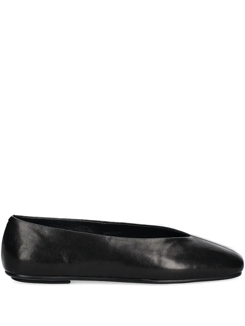 Jeffrey Campbell Square-toe Leather Flats In Black