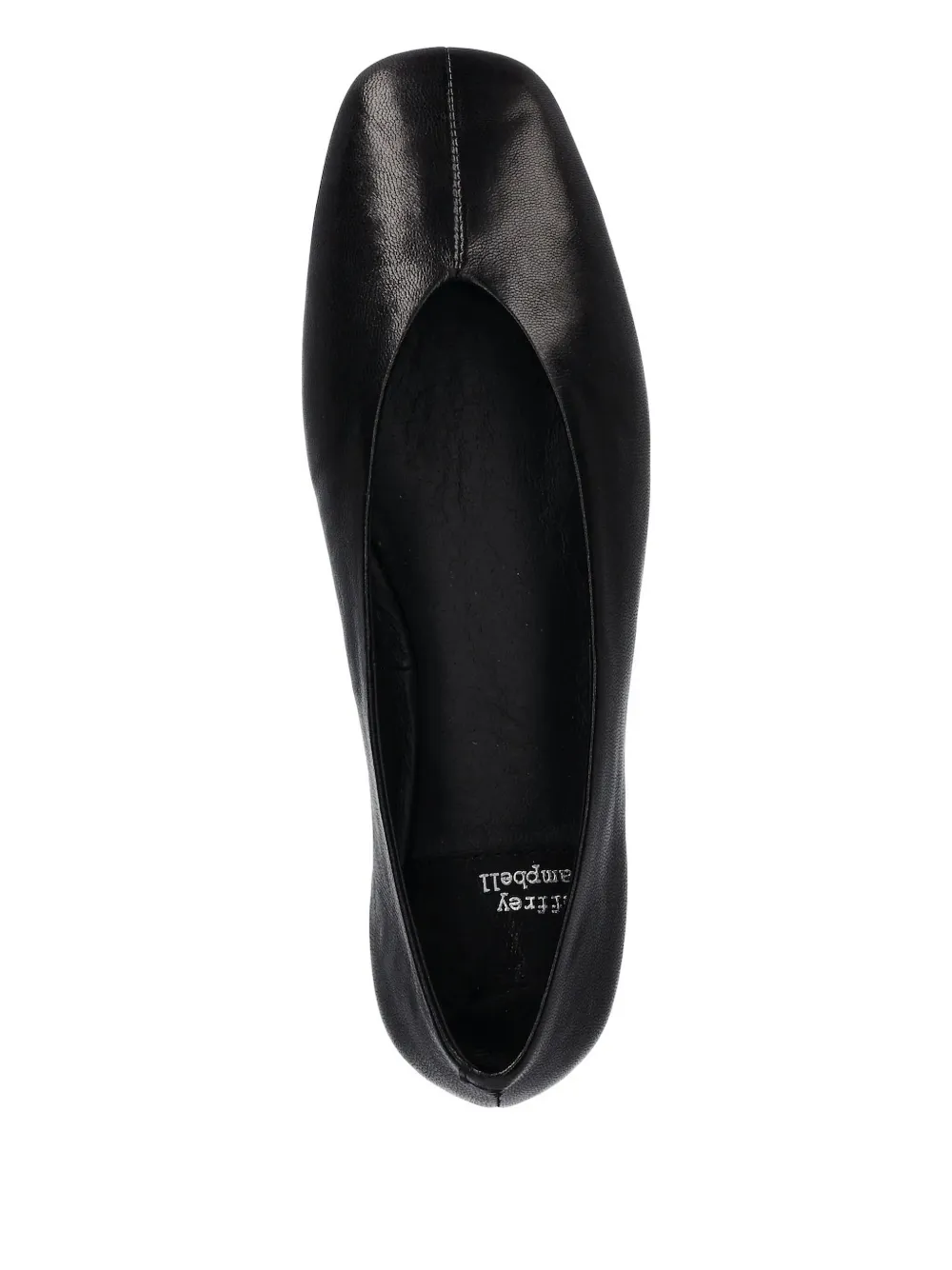 Jeffrey Campbell Square-toe Leather Flats In Black