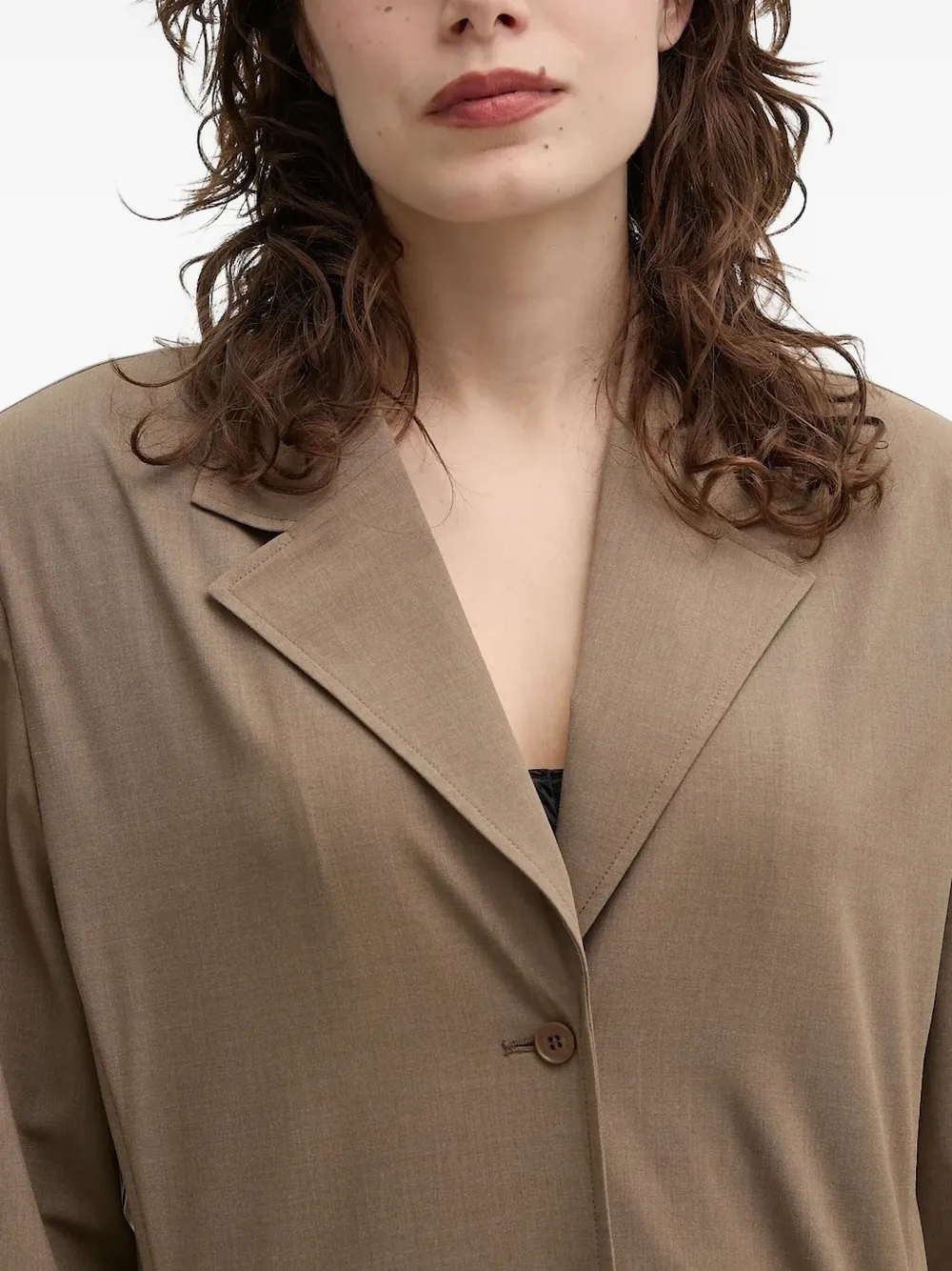 Isabelle Blanche Blazer met knoopmanchetten Beige