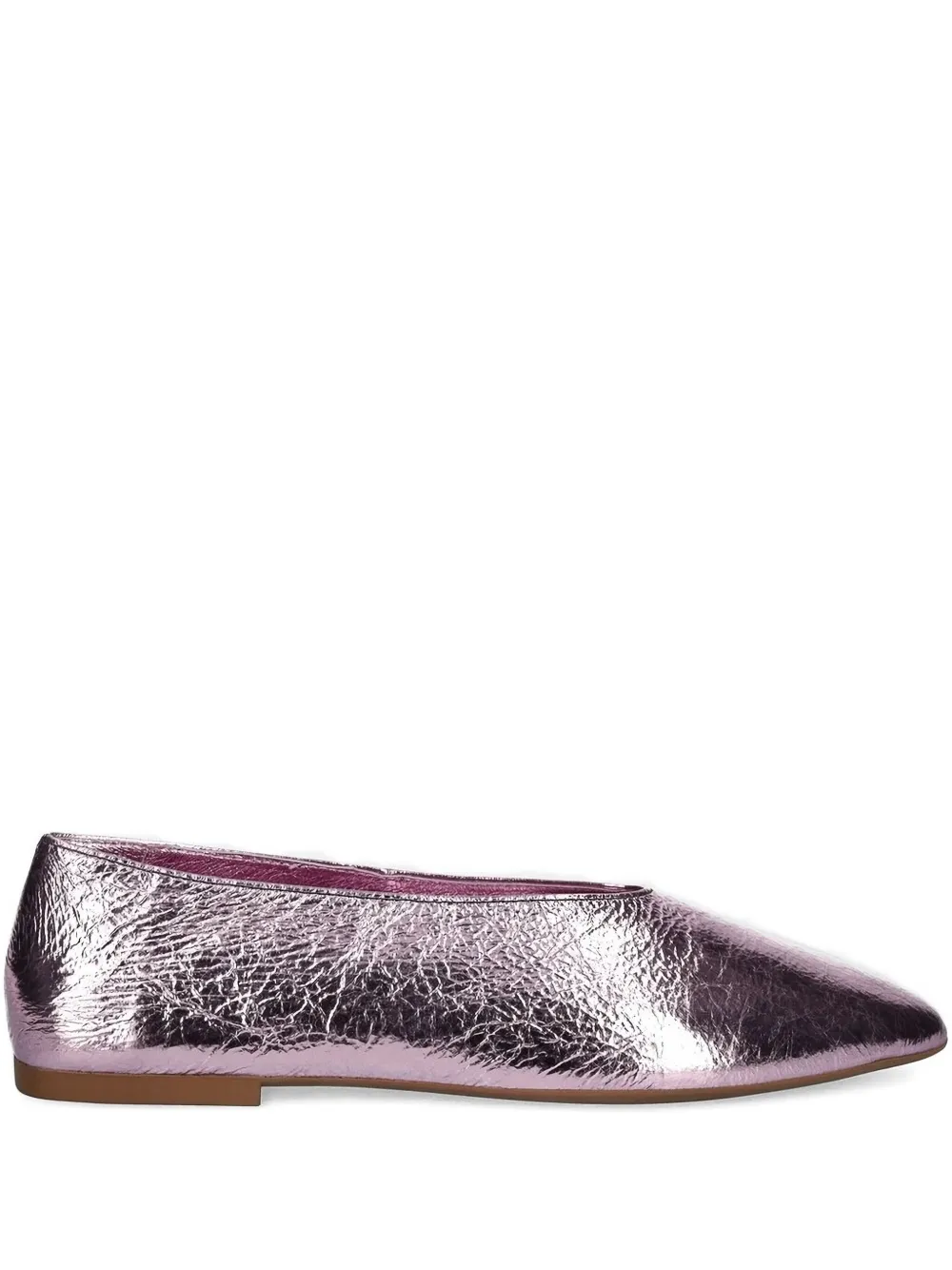 Jeffrey Campbell Metallic-effect Leather Ballet Flats In Purple