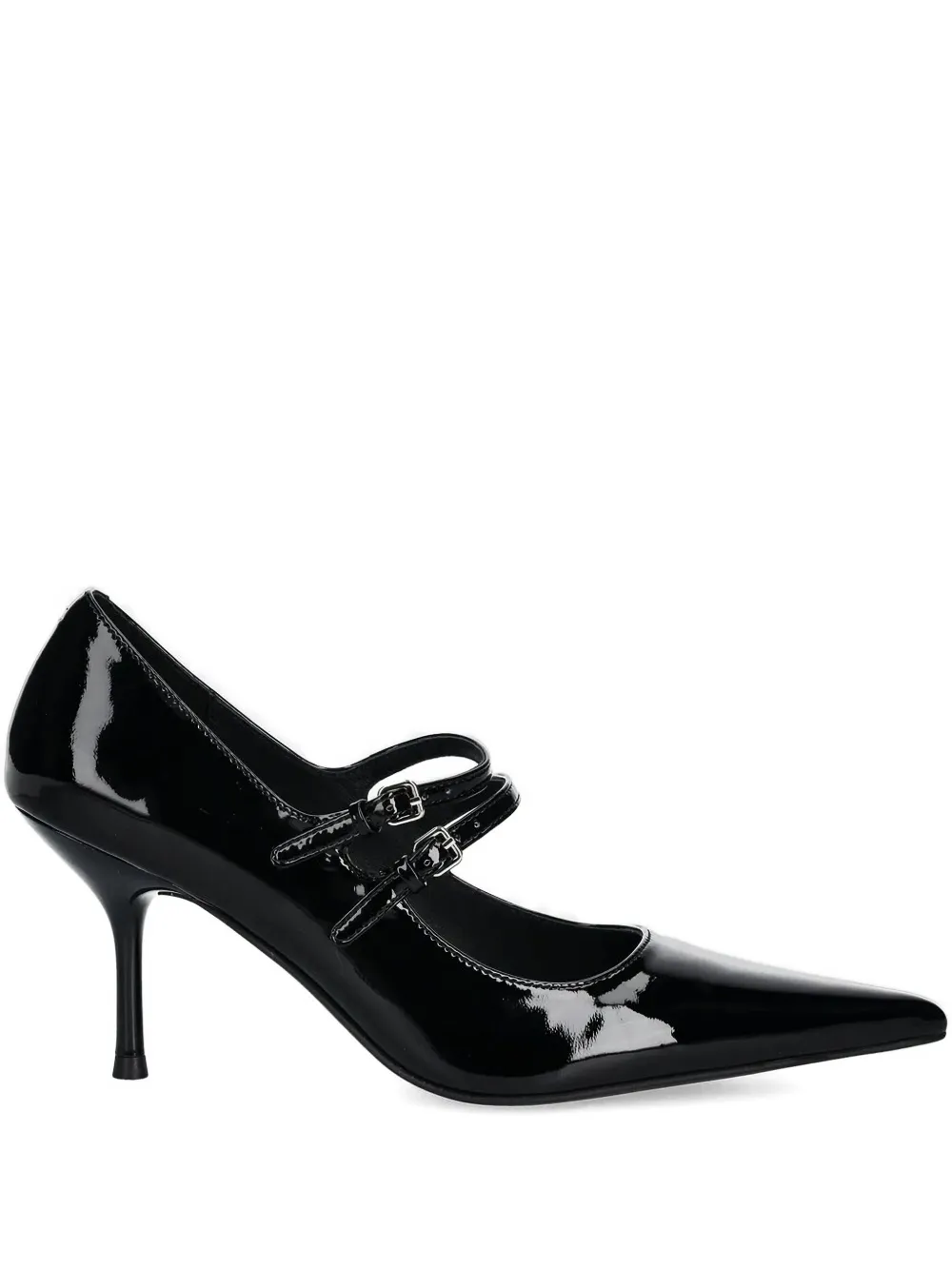 Jeffrey Campbell 80mm Pointed-toe Buckle Pumps In Black