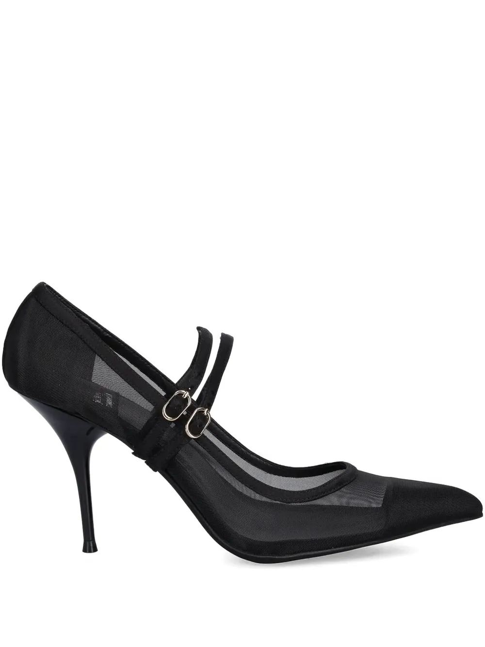 Jeffrey Campbell Mesh-panel Pointed-toe Pumps In Black