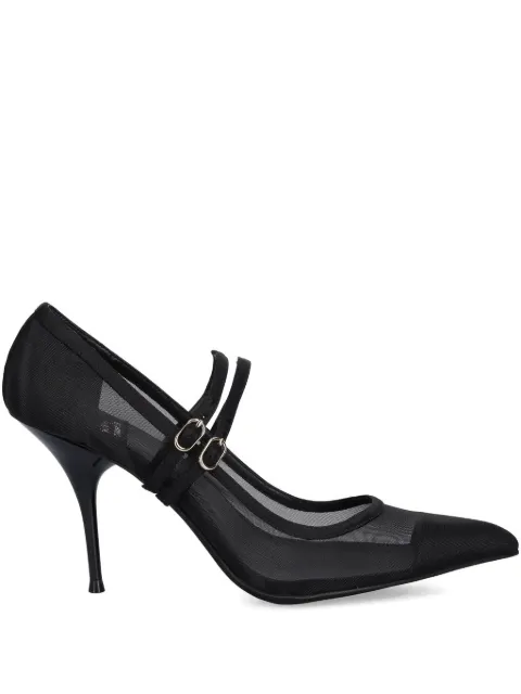 Jeffrey Campbell mesh-panel pointed-toe pumps