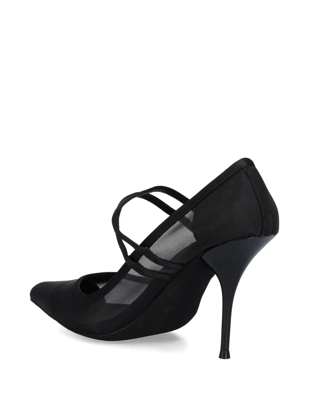 Jeffrey Campbell Mesh-panel Pointed-toe Pumps In Black