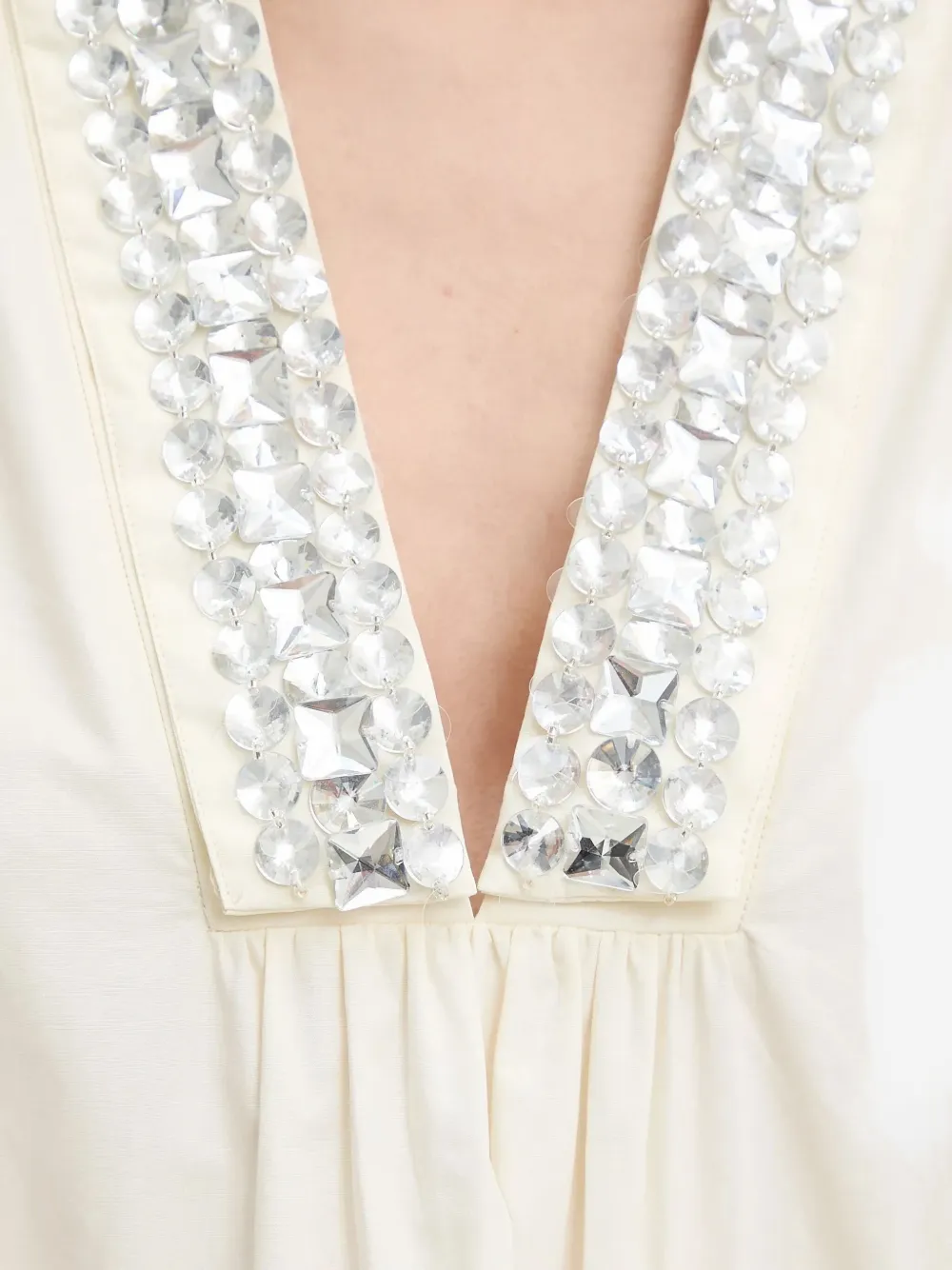 Isabelle Blanche Crystal-embellished Sleeveless Dress In White