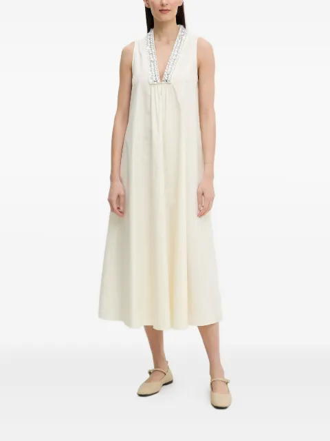 Isabelle Blanche robe sans manches à ornements en cristal