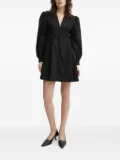 Isabelle Blanche eyelet-embroidered puff-sleeve mini dress - Black