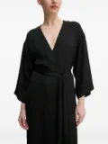 Isabelle Blanche fringe-detail wrap midi dress - Black