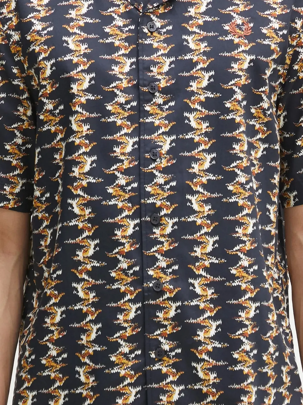 Fred Perry Overhemd met campkraag en patroon Blauw