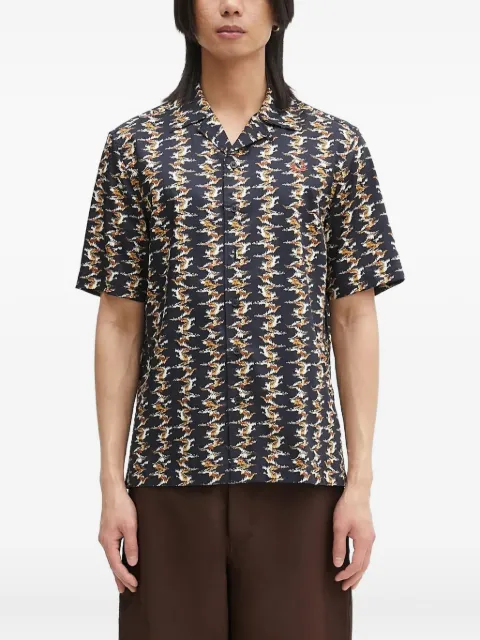 Fred Perry قميص منقوش بياقة بطية