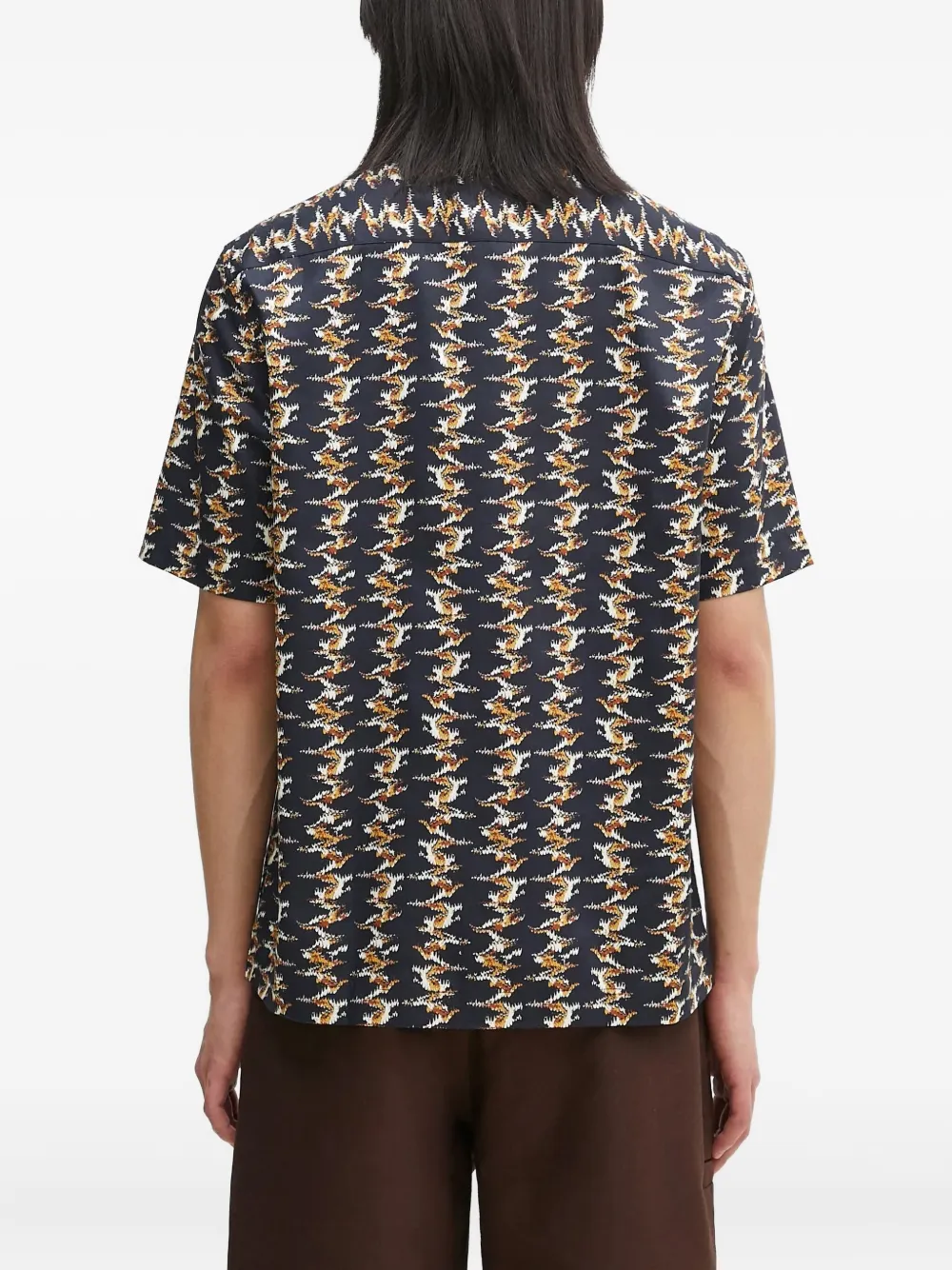 Fred Perry Overhemd met campkraag en patroon Blauw
