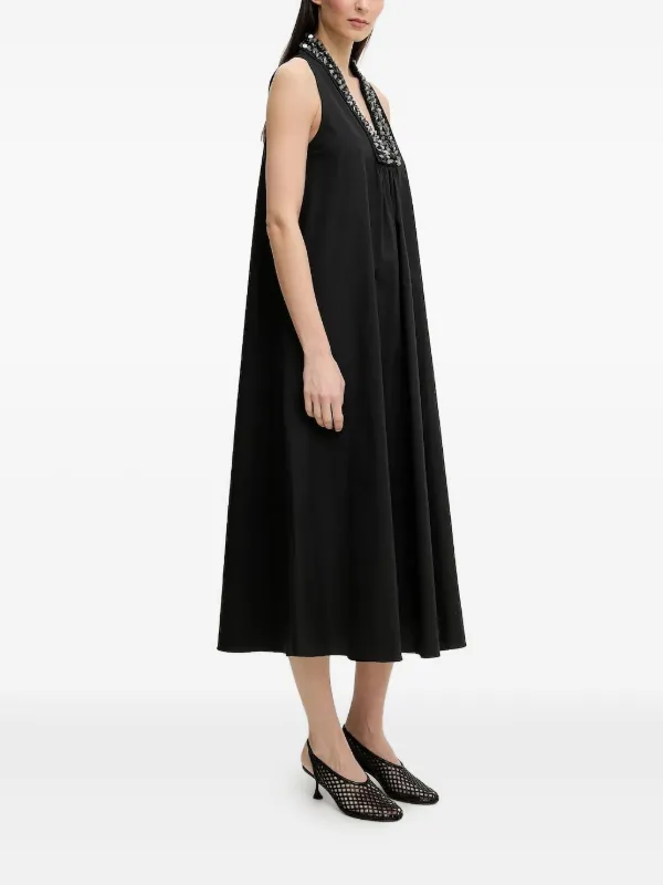 Isabelle Blanche Sequin-embellished Midi Dress - Black