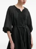 Isabelle Blanche embroidered-details balloon-sleeve mini dress - Black