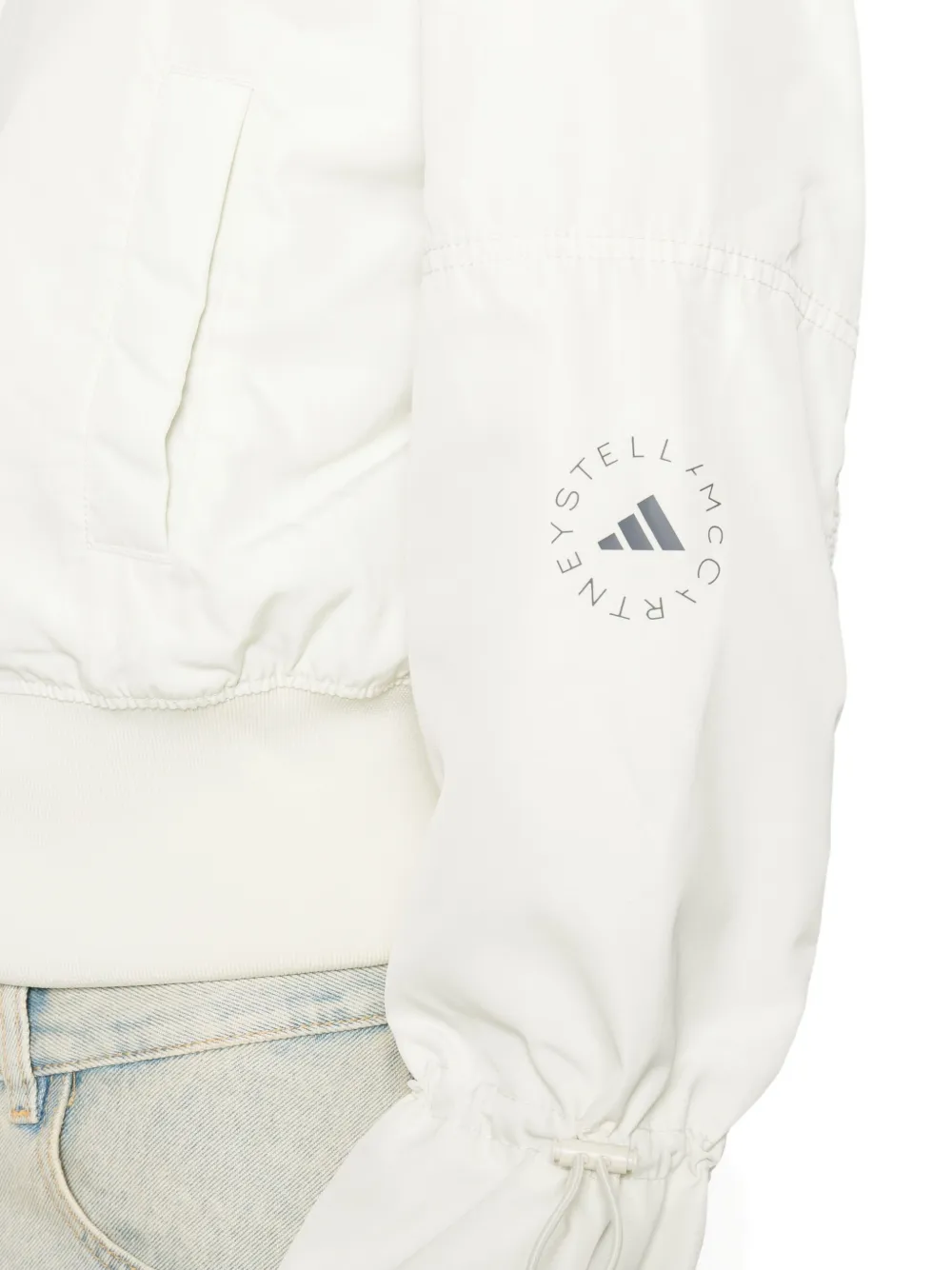 Adidas By Stella Mccartney Zip Detail Bomber Jacket In Neutral