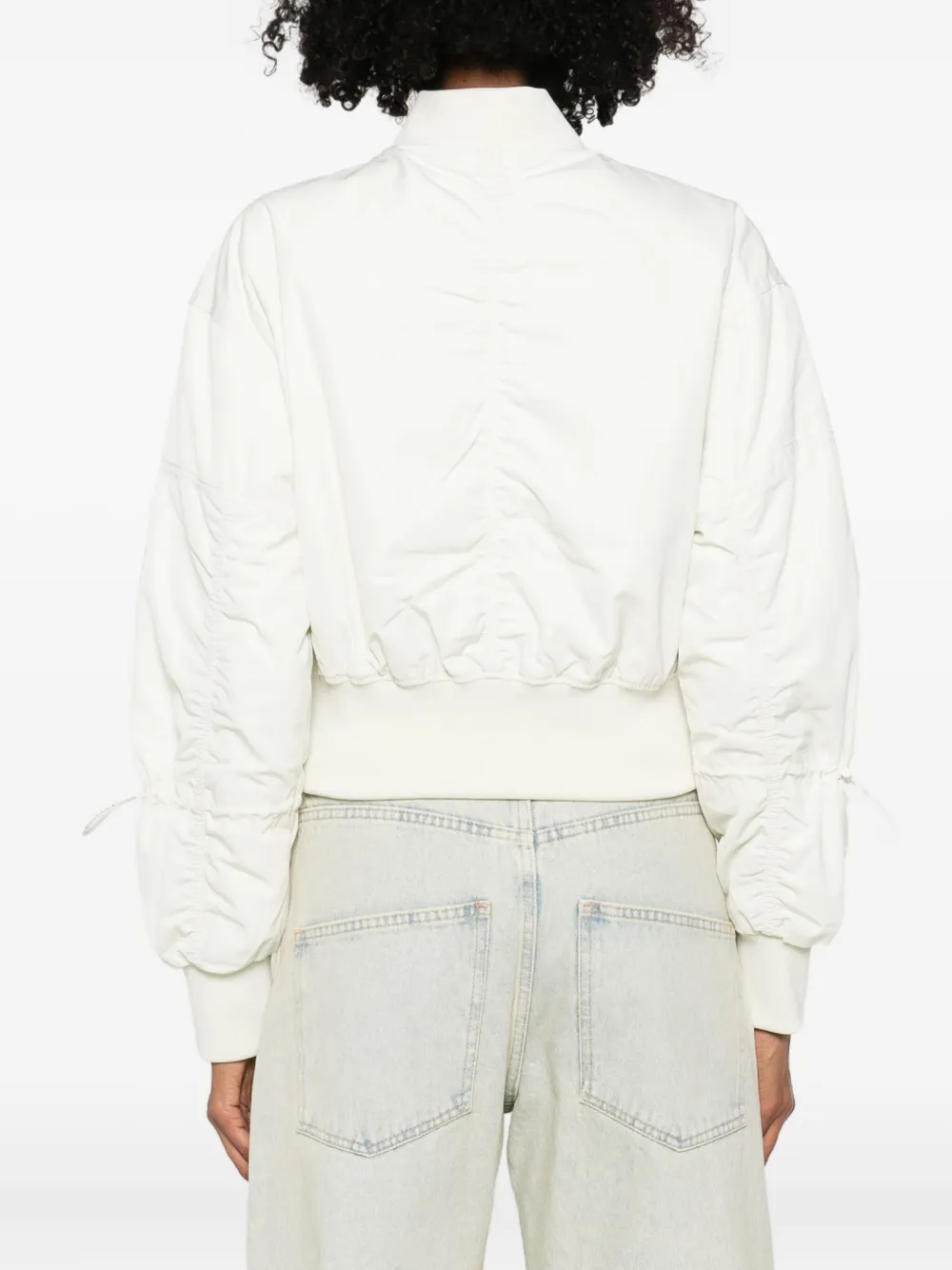 Adidas By Stella Mccartney Zip Detail Bomber Jacket In Neutral